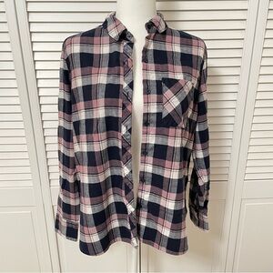 Orvis Women’s Medium Plaid Button Up Long Sleeve Cotton Blend Lightweight Spring